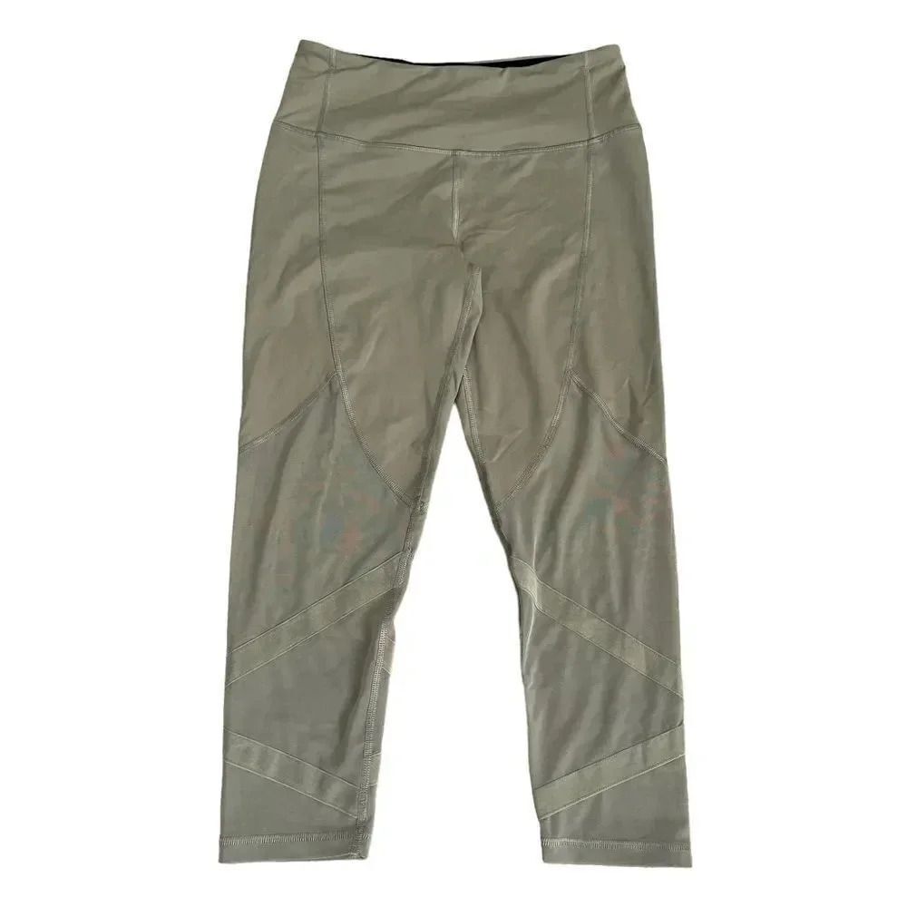 Victoria Secret Sport  Mid-Rise Olive Green Mesh Athletic Running Leggings SZ S